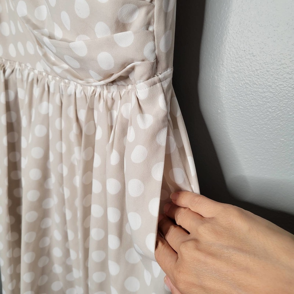 Express Cream Polka Dot Mini Dress - Picture 4 of 14